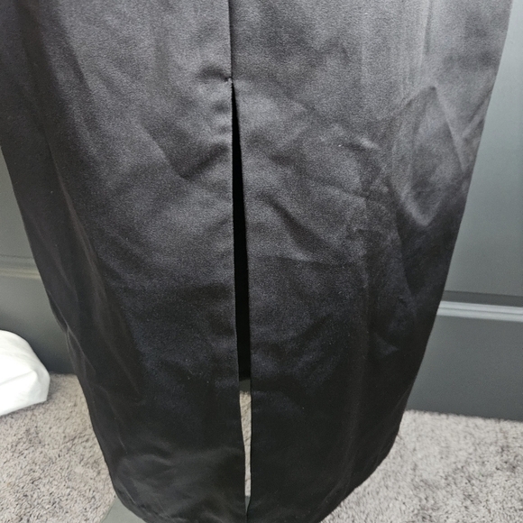 Davids Bridal dress Sz 6 sleeveless ruched elegant black formal maxi - Picture 6 of 10